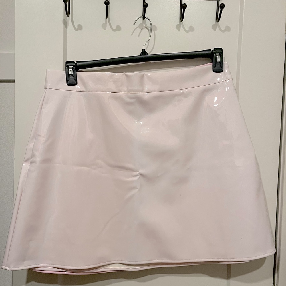 Byegreis light pink vinyl skirt XXL